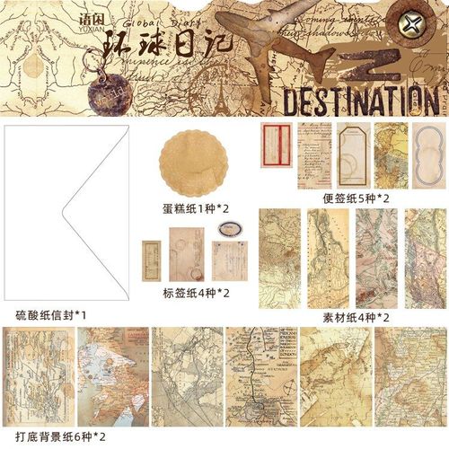 Bloc-Notes Autocollants Scrapbooking, Lot De 40 Pièces, Bloc-Notes, Collection De Temps, Papeterie Scolaire Et De Bureau