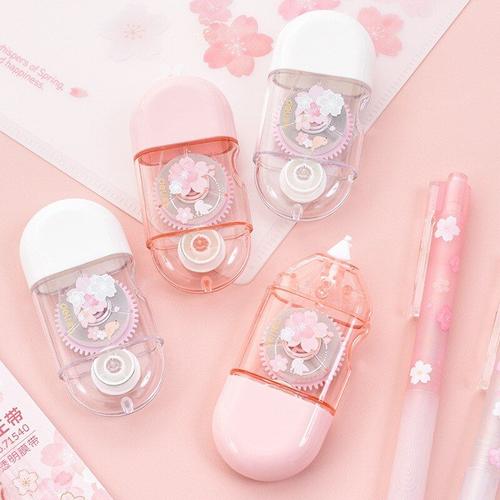 Bande Correctrice Sakura Rose Mignon, Mini Stylo Correcteur Portable Kawaii, Papeterie Cadeau Promotionnel Pour Étudiant, Fourniture Scolaire Et De Bureau