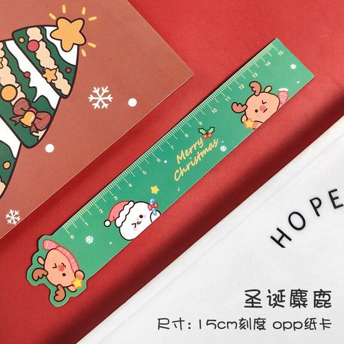 Règle Souple Magnétique De Dessin Animé Joyeux Noël, Ours Mignon Elk, Petit Étudiant, Outil De Mesure De Dessin, 15cm, 1 Pièce