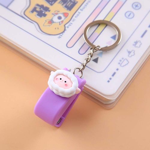 Porte-Clés Mini Agrafeuse Couleur Macaron, Mini Agrafeuse Créative, Portable, En Métal, Pratique, Pendentif