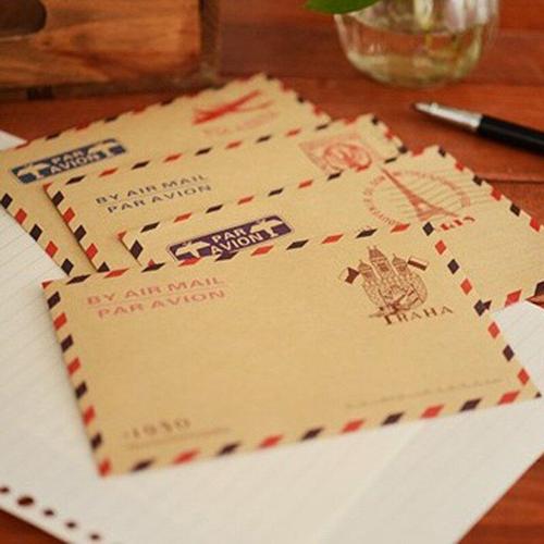 Lot De 10 Enveloppes En Papier Style Rétro, Vintage, Paris, Mignon Kawaii, Papeterie Coréenne Pour Cartes