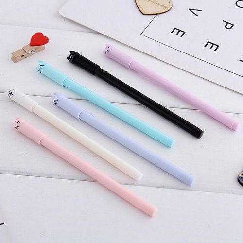 Stylo À Gel Chat Noir, 70 Pièces, 0.5mm, En Plastique, Dessin Animé, Pour L'écriture, Fournitures Scolaires Et De Bureau, Vente En Gros