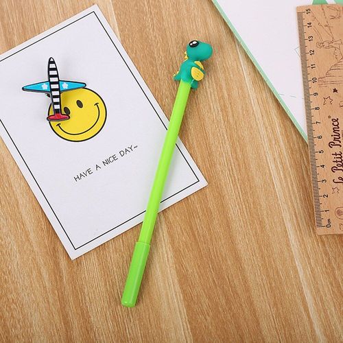 Stylo Marqueur À Encre En Gel De Dinosaure, Petit Stylo Kawaii En Silicone Souple, Fournitures De Papeterie Scolaires Et De Bureau, 4 Pièces/Lot