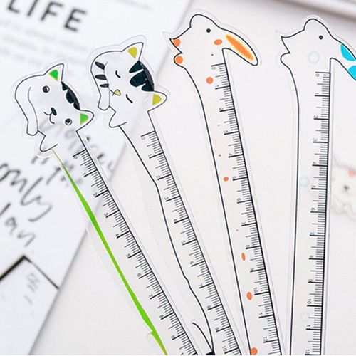 Règle Transparente, 1 Pièce, Mignon Kawaii, Animal De Dessin Animé, Chat Lapin, Outil De Dessin Créatif Pour Étudiant, Papeterie Scolaire, Prix