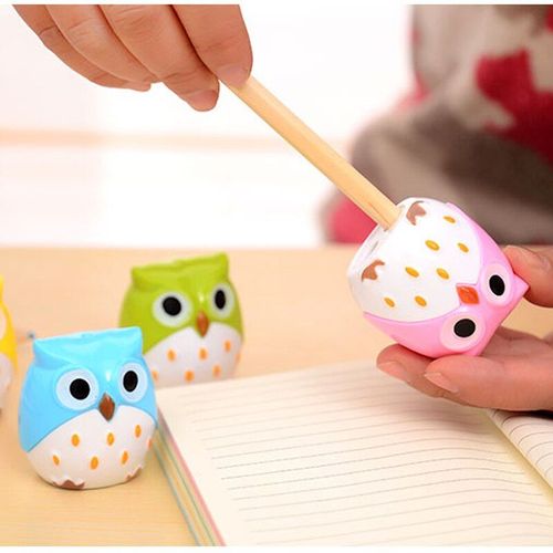Taille-Crayons Promotionnelle 3 Pièces Étudiant, Taille-Crayon Créatif Mignon Hibou À Double Trou