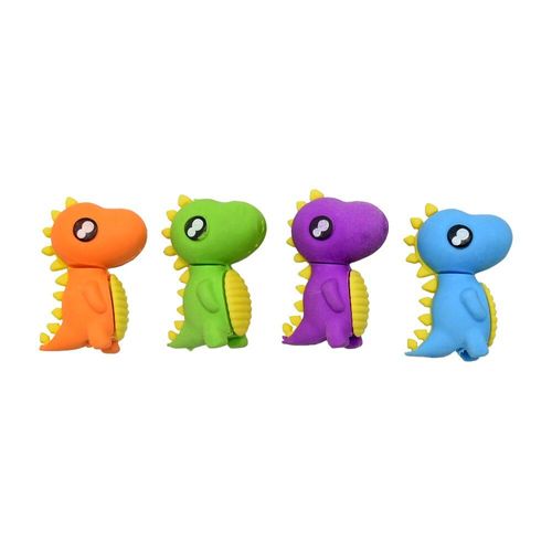 Gommes De Dinosaure De Dessin Animé Kawaii, 4 Pièces/Lot, Effaceur Modifié, Mignon, Crayon Créatif Détachable, Jouets Pour Enfants, Cadeaux De Bureau