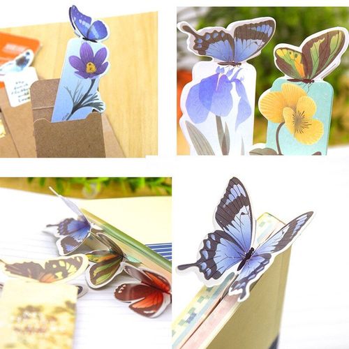 Marque-Page Papillon Style Enseignant, 14 Pièces, Marqueur De Livre, Papeterie, Cadeau Réaliste, Mignon, Dessin Animé Kawaii 3d