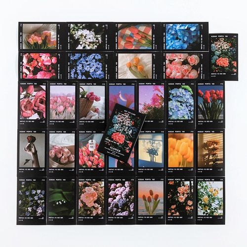 Autocollants Décoratifs Vintage Fleurs Paysage Ins, Étiquette Scrapbooking, Voyage Belle Vue Crépuscule, Pour Manuel, Agenda, 30 Pièces