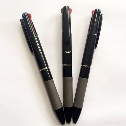 Stylo À Bille 3 Couleurs Noir, Rouge Et Bleu, Stylo À Bille Huileux, Fournitures De Bureau, Stylo Cadeau, Tige Noire Et Blanche, 0.7