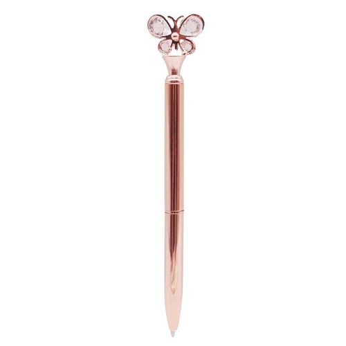 Stylo À Bille Papillon En Cristal, 20 Pièces, Pointe En Métal, Pour Étudiant, Papeterie De Bureau, Stylo D'écriture, Recharge Noire, Vente En Gros