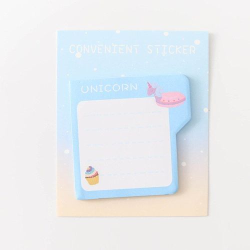 Bloc-Notes Autocollant Licorne Mignon Kawaii 1 Pièce, Bloc-Notes Créatif Auto-Adhésif, Signet, Fournitures De Papeterie Scolaire Et De Bureau