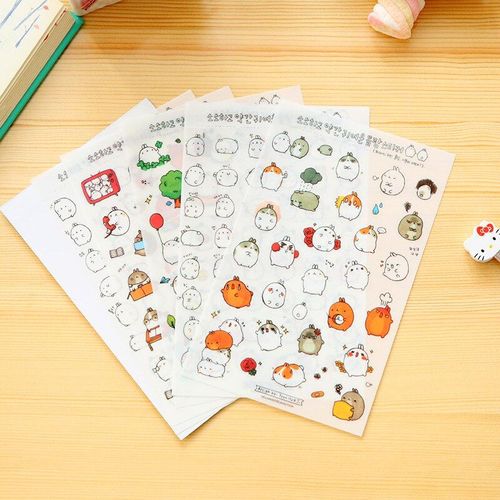 Autocollant Lapin Pomme De Terre, Étiquette En Pvc, Dessin Animé Créatif Coréen, Série I, Kawaii, Pommes De Terre Du Troisième Quart, 6 Pièces/Paquet