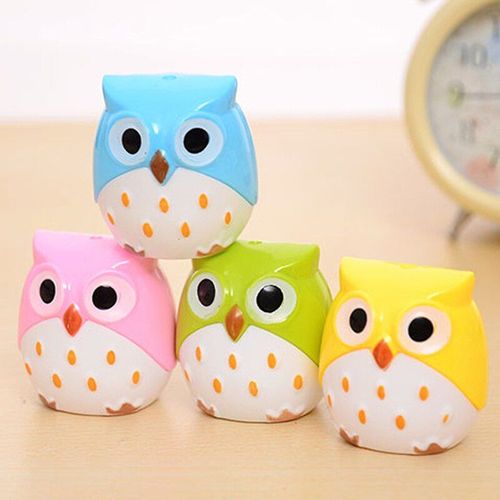 Taille-Crayon En Plastique, 28 Pièces, 4 Couleurs, Joli Hibou, Dessin Animé, Papeterie Créative, Cadeau Pour Écoliers Mignons
