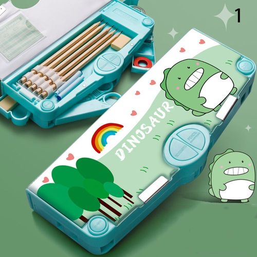 Boîte À Crayons Multifonctions Pour Enfants, Dessin Animé Dinosaure, Pour Écoliers Filles Et Garçons