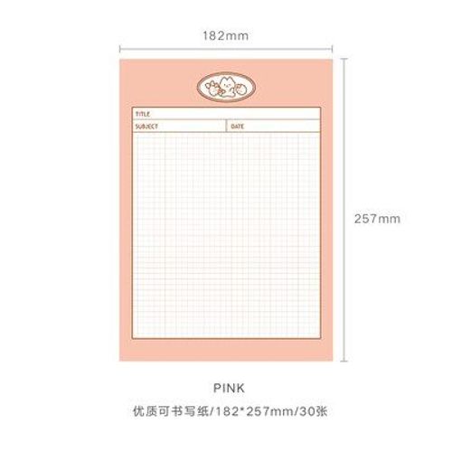 Bloc-Notes À Grille De Ligne Vierge, Étiquette Kawaii, Mignon Dessin Animé, Papeterie Pour Carnet De Notes D'école Pour Écoliers, 30 Feuilles/Paquet