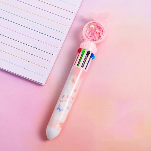 Stylo À Bille Papillon 10 Couleurs, Mignon, 0.5mm, Papeterie À Paillettes Pour Étudiant, Stylo À Bille, Pour Bureau, Cadeau Papelaria Escolar