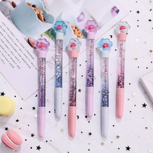 Stylo Gel À Griffes De Chat, Papeterie De Sable Mouvant Pour Étudiants, Fournitures Scolaires Et De Bureau, Nouvelle Collection