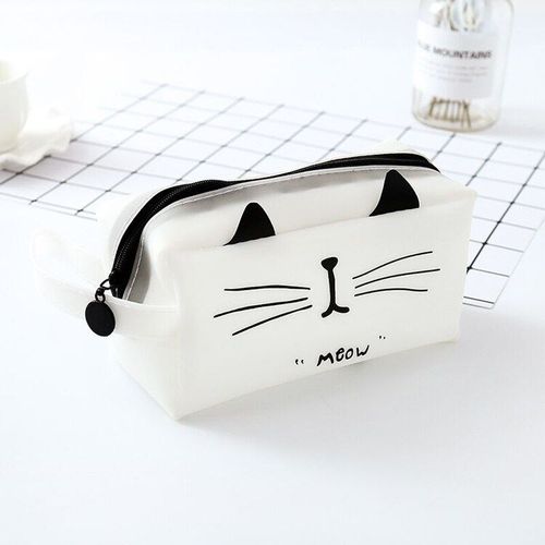 Étui À Crayons En Silicone, 5 Pièces, Kawaii, Boîte À Crayons À Motif De Chat Mignon, Papeterie Scolaire Et De Bureau, Cadeau