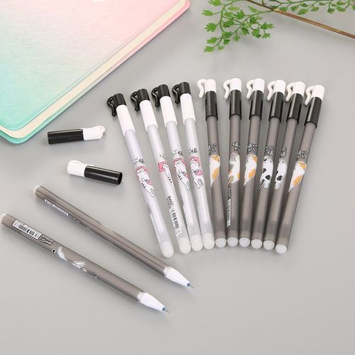 Stylo Gel Effaçable Chat Mignon 1 Pièces, Nouveauté Kawaii, En Plastique Neutre Pour L'écriture, Papeterie Scolaire Et Fournitures De Bureau