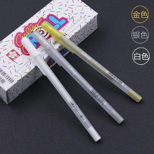 Stylo De Peinture Gel À Base D'eau Sakura, Rouleau De 0.7mm, Couleur Or Blanc, Haute Qualité, Fabriqué Au Japon