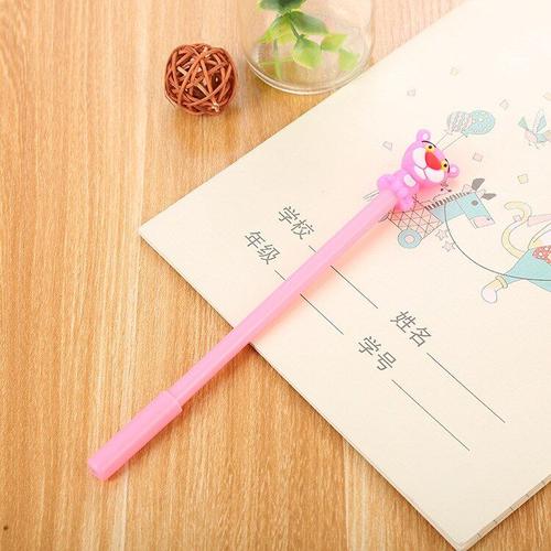 Stylo Gel Dessin Animé Panthère Rose 0.5mm, 1 Pièce, Papeterie Cadeau Promotionnel Kawaii Pour Étudiant, Fournitures De Bureau