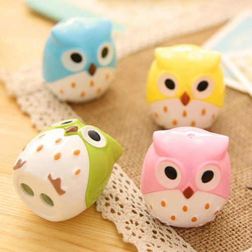 Taille-Crayon Manuel, 2 Pièces, Joli Hibou En Plastique Kawaii, Papeterie Créative Cadeaux Pour Enfants, Fournitures Scolaires