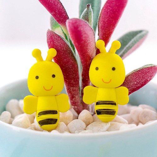 Mini Gommes En Caoutchouc Abeille, 2 Pièces, Stylo Créatif Anti-Insectes Pour Enfants, Dessin Étudiant, Matériel De Papeterie Kawaii