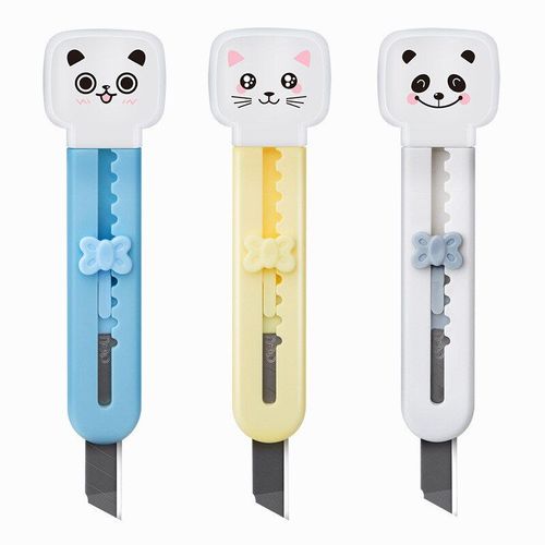 Couteau Utilitaire Portable Chat De Dessin Animé Mignon, Coquille De Protection En Plastique, Coupe-Papier Sûr Kawaii, Papeterie Escolar Papelaria 1 Pièces