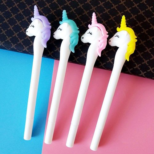 Stylo Gel Licorne En Plastique, 2 Pièces, 0.5mm, Mignon Kawaii, Stylo À Encre Noire Neutre Pour Enfants, Cadeau, Fournitures Scolaires, Papeterie Coréenne