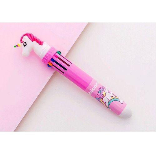 Stylo À Bille Licorne De Dessin Animé 10 Couleurs, 1 Pièce, Papeterie Kawaii Pour Étudiant, Stylo Signature Scolaire, Fournitures De Bureau