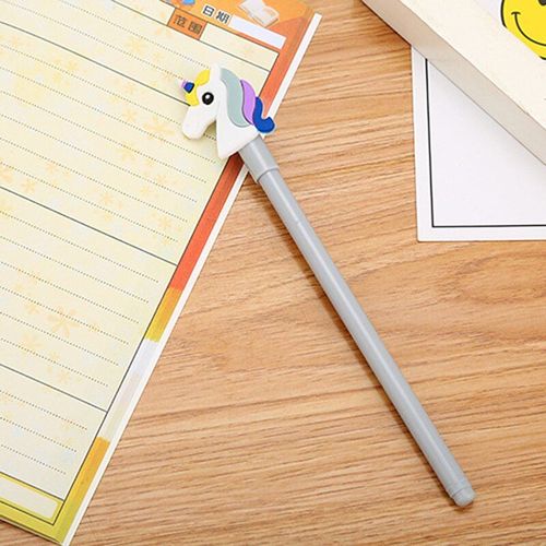 Stylo Gel Licorne En Plastique Pour Étudiants, 2 Pièces, Stylo Neutre De Dessin Animé, 0.5mm, Outil D'écriture Scolaire, Papeterie Kawaii Escolar Papelaria