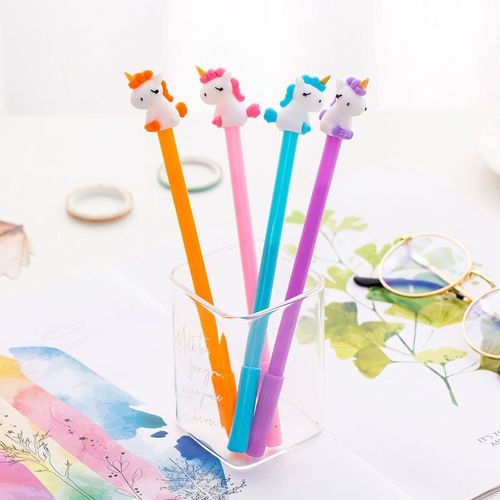 Stylos À Gel Licorne Pudgy, 1 Pièces, Dessin Animé Kawaii, Animaux Mignons En Plastique, Cadeaux Scolaires Pour Enfants, Stylo Neutre, Papeterie Créative