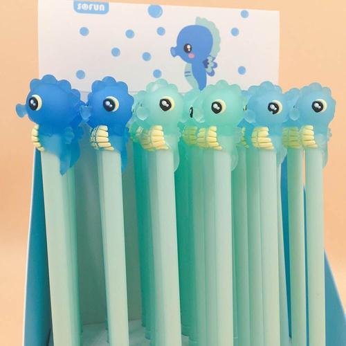 Stylo À Gel Mignon Kawaii, Dessin Animé Hippocampe, Fournitures Scolaires Et De Bureau, Papeterie, Cadeau Créatif, 2 Pièces/Lot