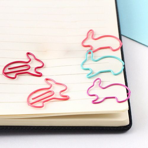 Lot De 10 Signets En Forme De Lapin Pour Planificateur, Trombone Créatif En Métal, Pour Livre, Papeterie, Fournitures Scolaires Et De Bureau