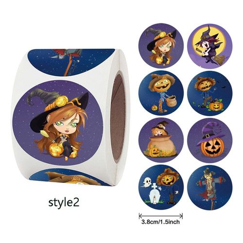 Autocollants Kawaii Pour Halloween, Étiquette Décorative De Scellage, Cadeau Fantôme Citrouille, 500 Cm, 3.8 Pièces