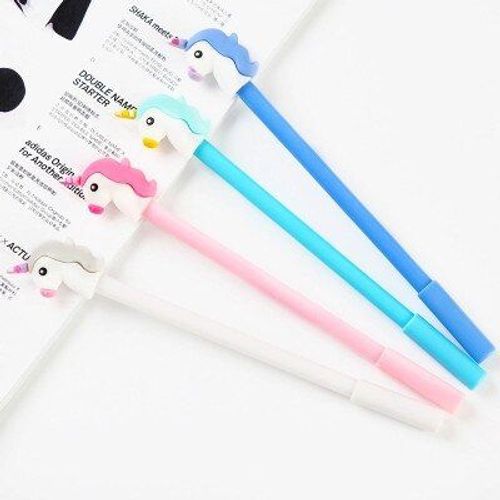 Stylo À Bille Licorne 0.5mm, 1 Pièce, Fournitures Scolaires, Joli Kawaii, Belle Couleur, Noir, Bureau