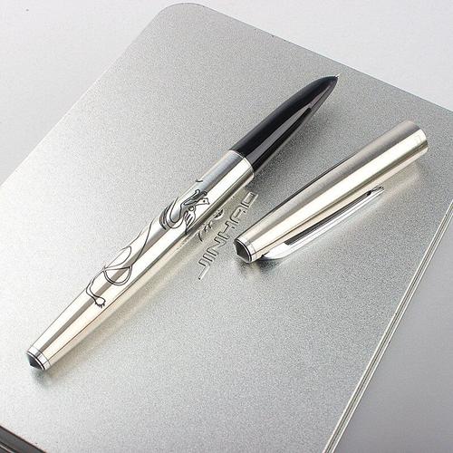 Stylo À Plume Dragon Classique, Avec Capuchon Argenté, Pointe Extra Fine De 911mm, Stylo À Encre, Pour L'écriture, L'école Et Le Bureau, Cadeaux, 0.38