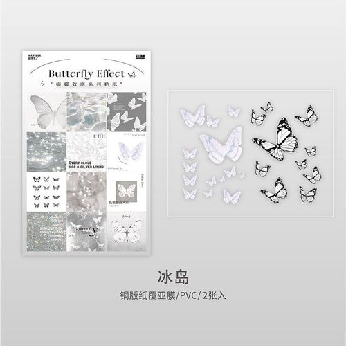 Autocollant Papillon Coloré Dessin Animé, Étiquette Scrapbook, Mignon, Décoration Pour Journal Intime, Papeterie Fournitures Pour Journal, 2 Pièces/Ensemble
