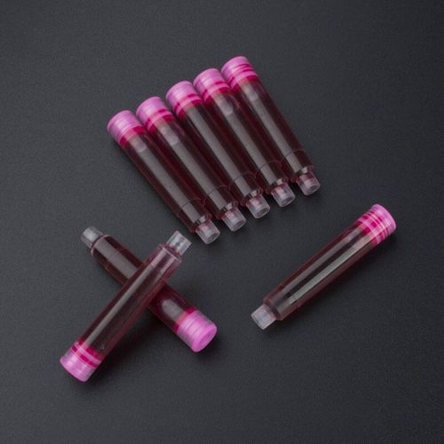 Recharges de cartouche d'encre jetable rose, 20 pièces, stylo à plume, longueur, vente en gros