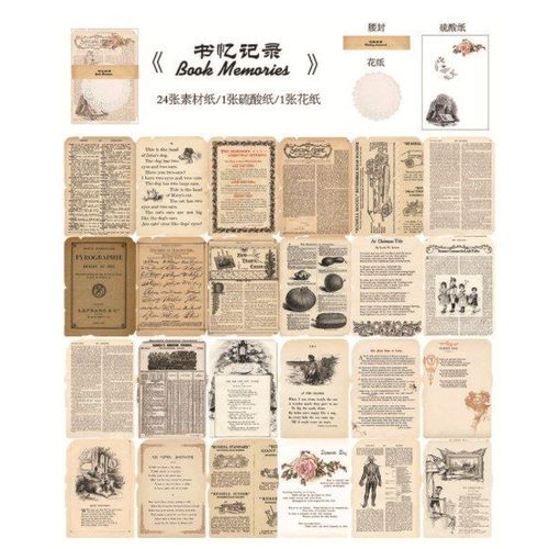 Bloc-Notes Autocollants Scrapbooking, 26 Pièces/Lot, Bloc-Notes, Collection Vintage, Pour Journal Intime, Papeterie Scolaire Et De Bureau