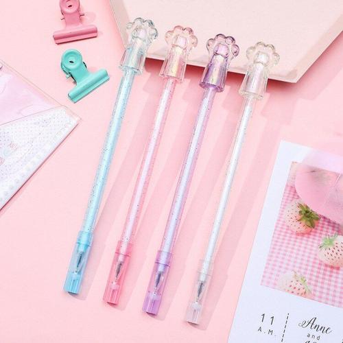 Stylos À Gel Griffe De Chat Mignon, 0.5mm, Stylo À Encre Noire, Dessin Animé Créatif Coréen, Fournitures Scolaires Kawaii, Papeterie Originale Pour Enfants Filles, 40 Pièces