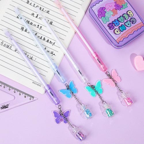 Stylo À Gel 0.5mm, 40 Pièces, Mignon, Stylo À Gel Avec Pendentif En Forme De Papillon, Dessin Animé, Coréen, Papeterie, Fournitures Scolaires Et De Bureau, Kawaii, Vente En Gros