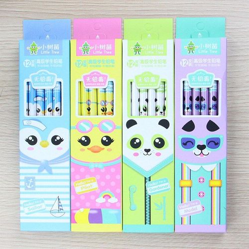 Crayons En Bois De Haute Qualité 72 Pièces, Crayons Animaux Panda Kawaii, Fournitures Scolaires, Papeterie Mignonne Avec Gommes, Cadeau Pour Enfants