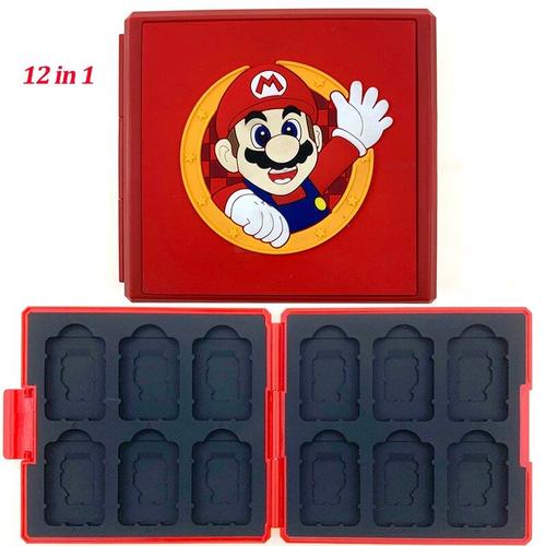 Rouge Mario Head 12in1 - Nouvelle Boîte De Rangement Portable Pour