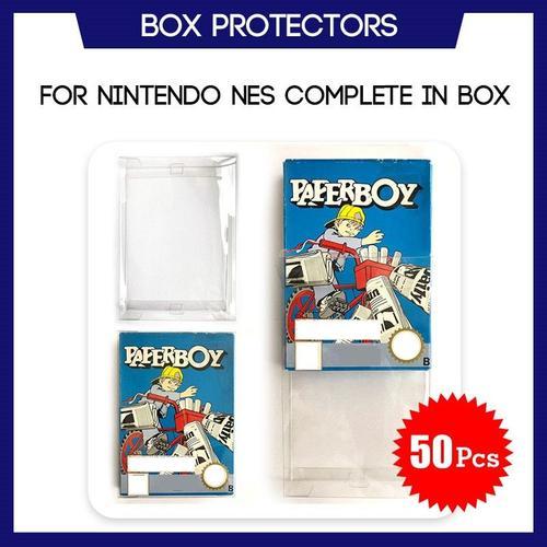 50 Pcs - Protecteur De Boîte Pour Nintendo Nes Cib, Complet, En Plastique Transparent, Sur Mesure