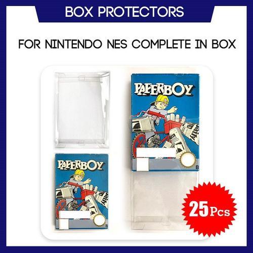 25 Pcs - Protecteur De Boîte Pour Nintendo Nes Cib, Complet, En Plastique Transparent, Sur Mesure