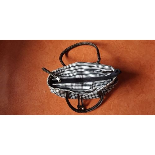 Sac mini format toile rayée