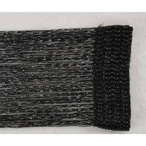 Noir W300x L290 1 Pièce Rideaux À Cordes 300x290cm Pour Salon, Avec Pompon Brillant, Ligne Bon Marché, Fenêtre , Rideaux De Séparation De Porte De Maison