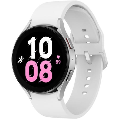 Samsung Galaxy Watch5 - 44 Mm - Argent - Montre Intelligente Avec Bracelet Sport - Blanc - Affichage 1.4" - 16 Go - Lte, Nfc, Wi-Fi, Bluetooth - 4g - 33.5 G