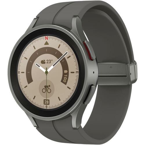 Samsung Galaxy Watch5 Pro - 45 Mm - Gris Titane - Montre Intelligente Avec Bracelet Sport - Affichage 1.4' - 16 Go - Lte, Nfc, Wi-Fi, Bluetooth - 4g - 46.5 G